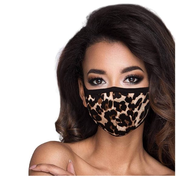 New! Leopard Print Face Cover - Picture 1 of 4